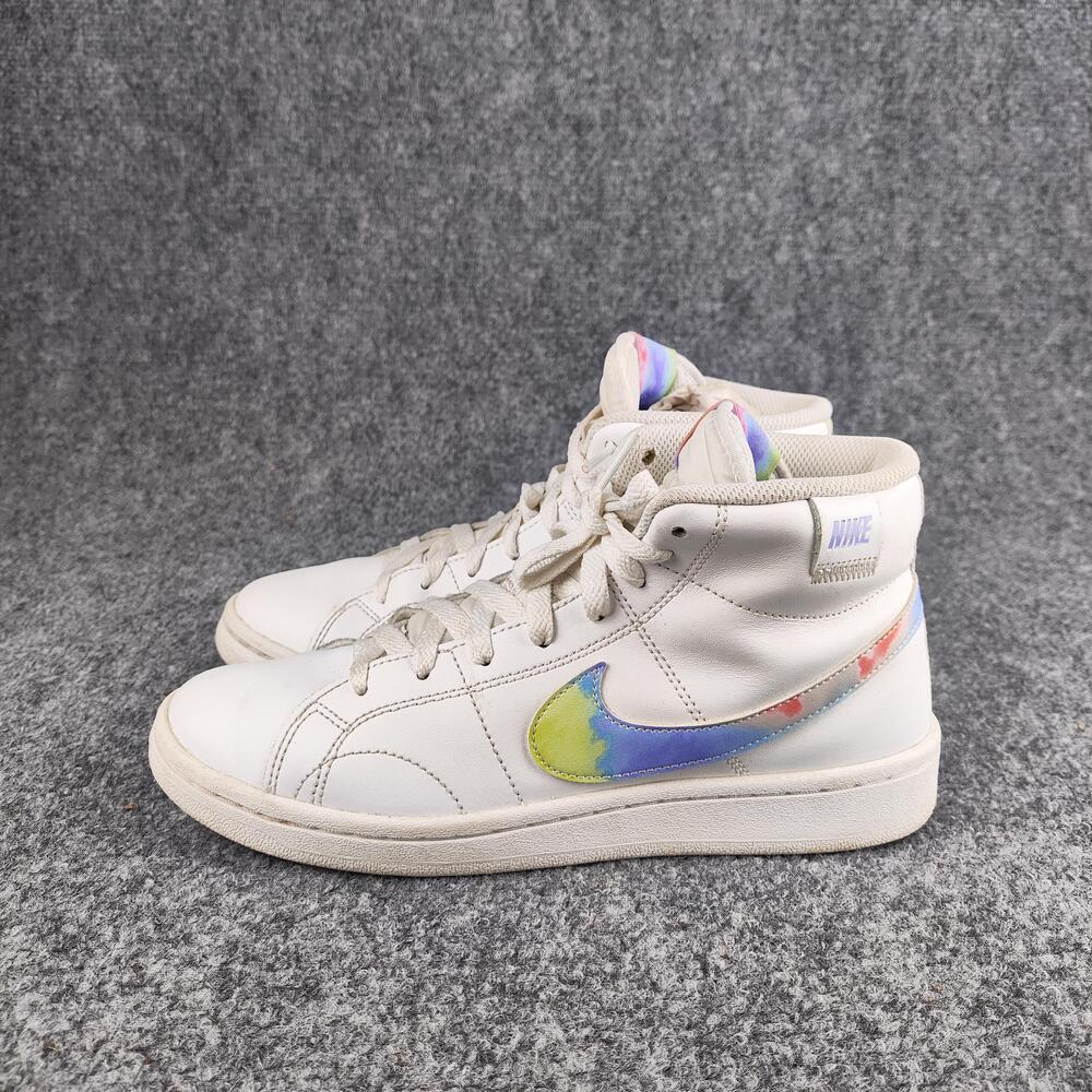 Nike Shoes Womens Size 7.5 White Leather Tie Dye Mid Top Sneakers DD9670-100